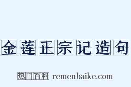 金莲正宗记造句是什么意思的图片